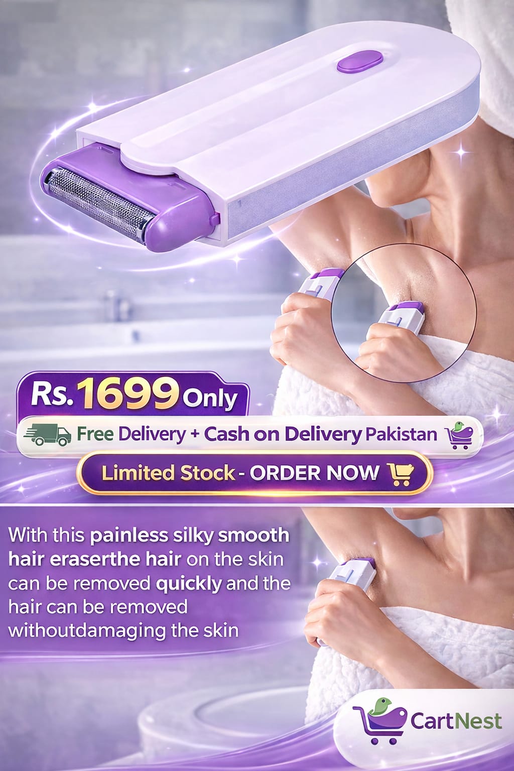 Painless Electric Hair Remover for Women – Instant Smooth Skin Shaver